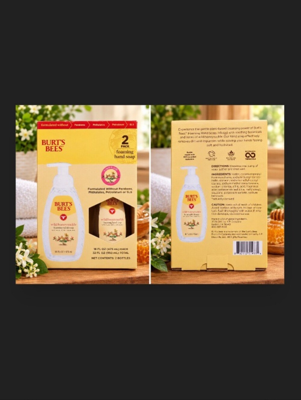 Burt's Bees Wild Honeysuckle Foaming Hand Soap 2-Pack